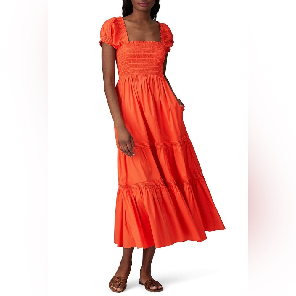 Tory Burch Smocked Midi Dress